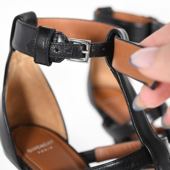 Givenchy Black Leather Kali Strappy Sandals, Size 37 - Picture 12 of 15